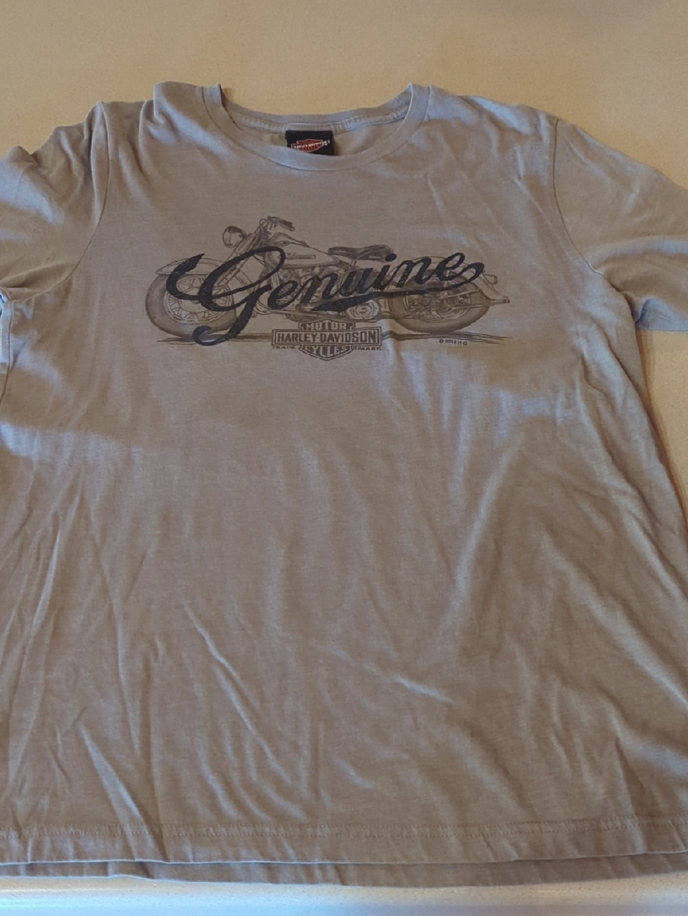 Harley-Davidson Men’s Light Gray 'Genuine' Motorcycle Graphic Tee